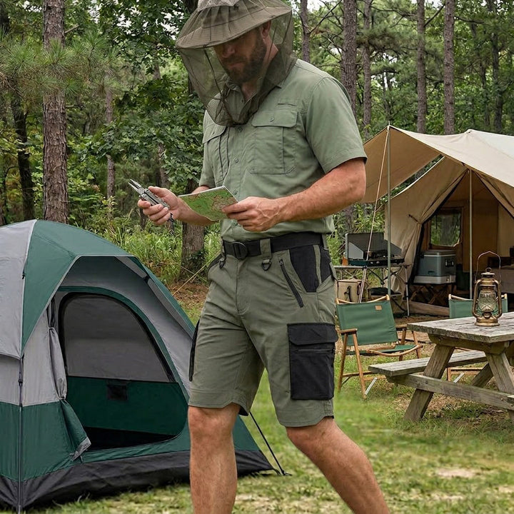 Short tactique léger imperméable multipoches à séchage rapide
