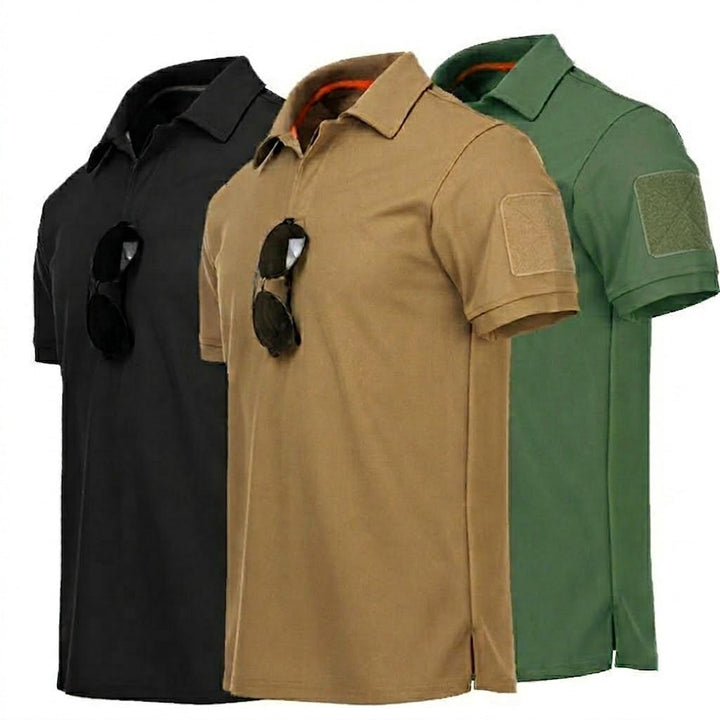 Lot de 3 polos tactiques homme résistants à séchage rapide