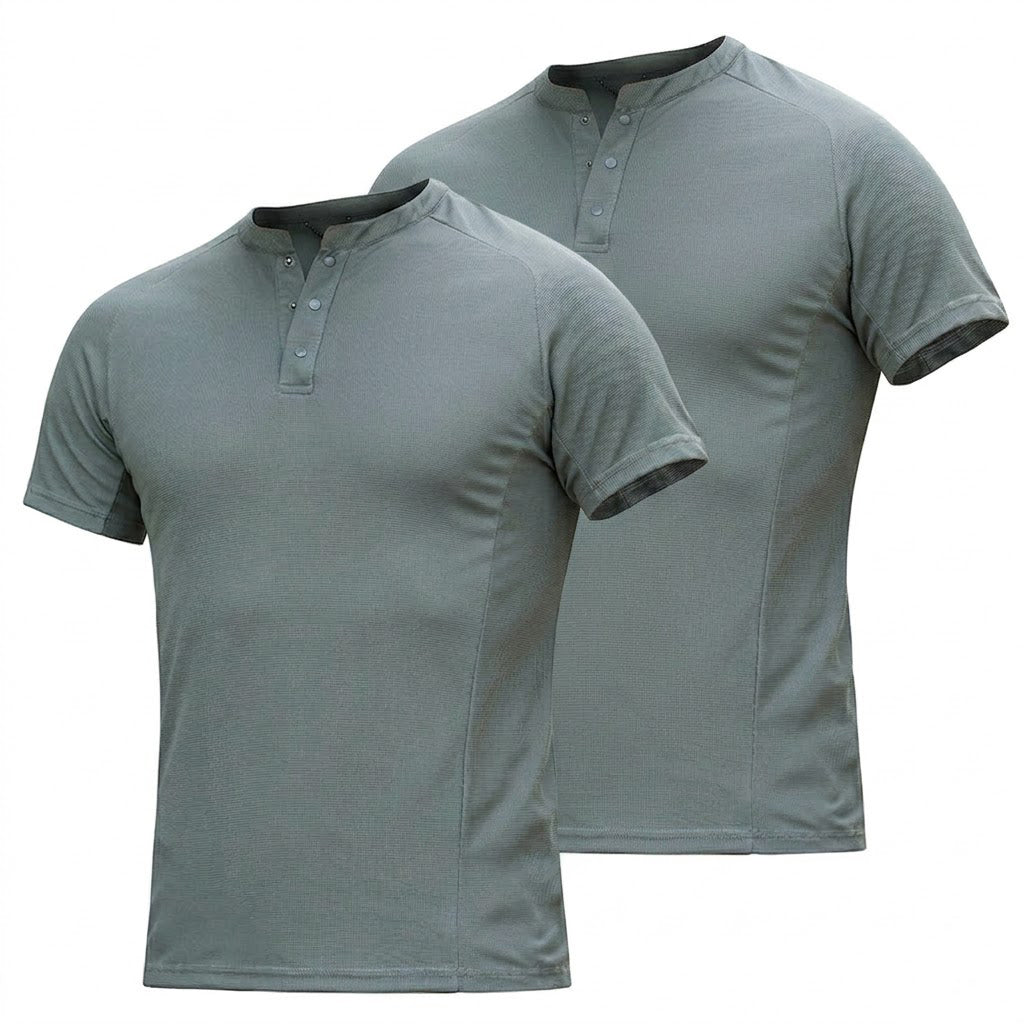 T-shirt homme col Henley à séchage rapide