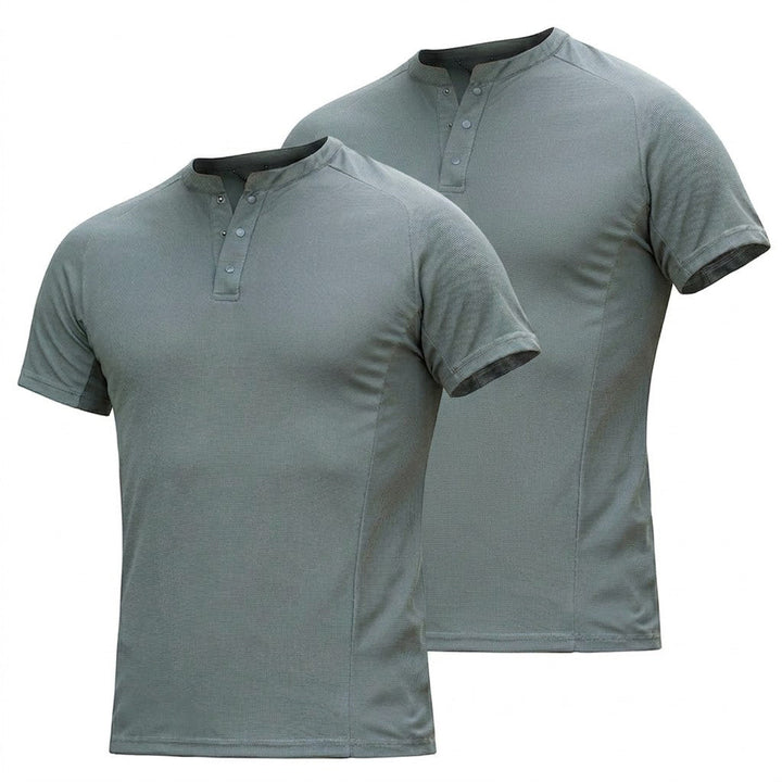 T-shirt homme col Henley à séchage rapide