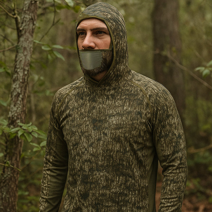 Haut de chasse camouflage TWS UPF 50+ à capuche et masque