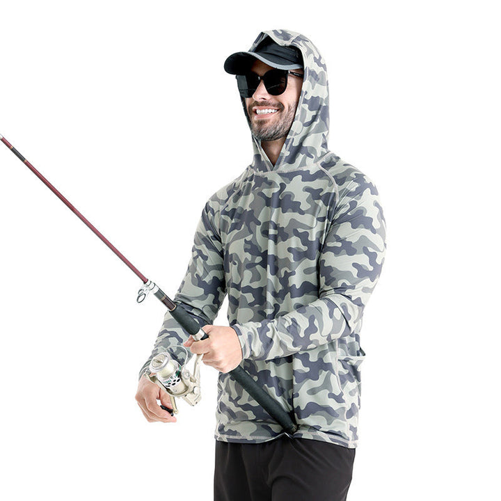 Haut de pêche extensible léger à capuche anti-UV