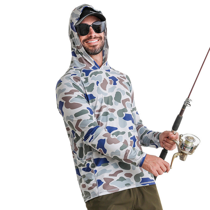 Haut de pêche extensible léger à capuche anti-UV