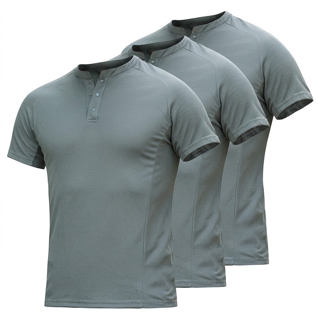 T-shirt homme col Henley à séchage rapide