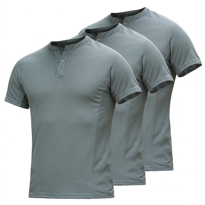 T-shirt homme col Henley à séchage rapide