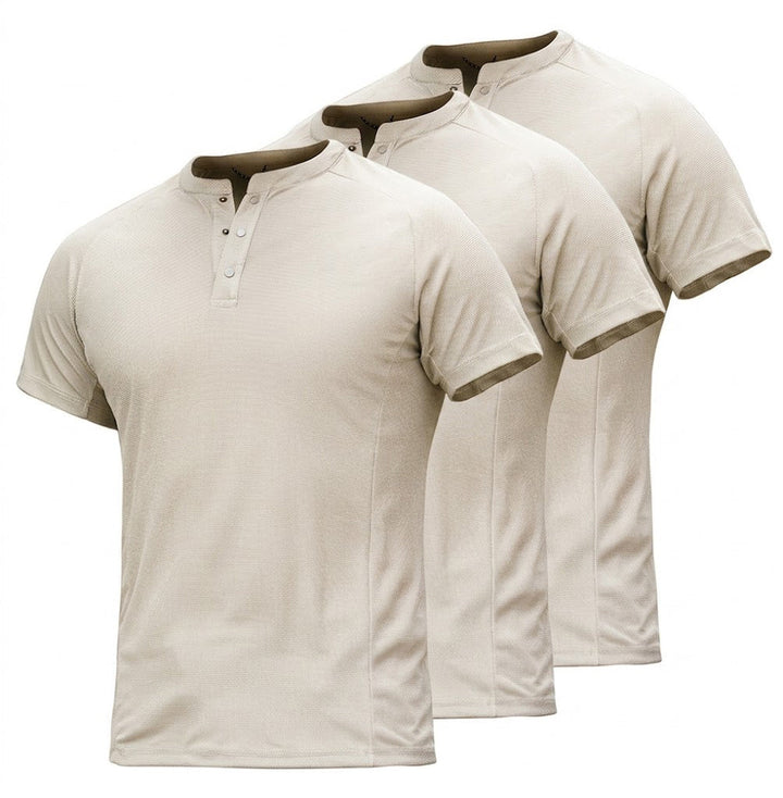 T-shirt homme col Henley à séchage rapide