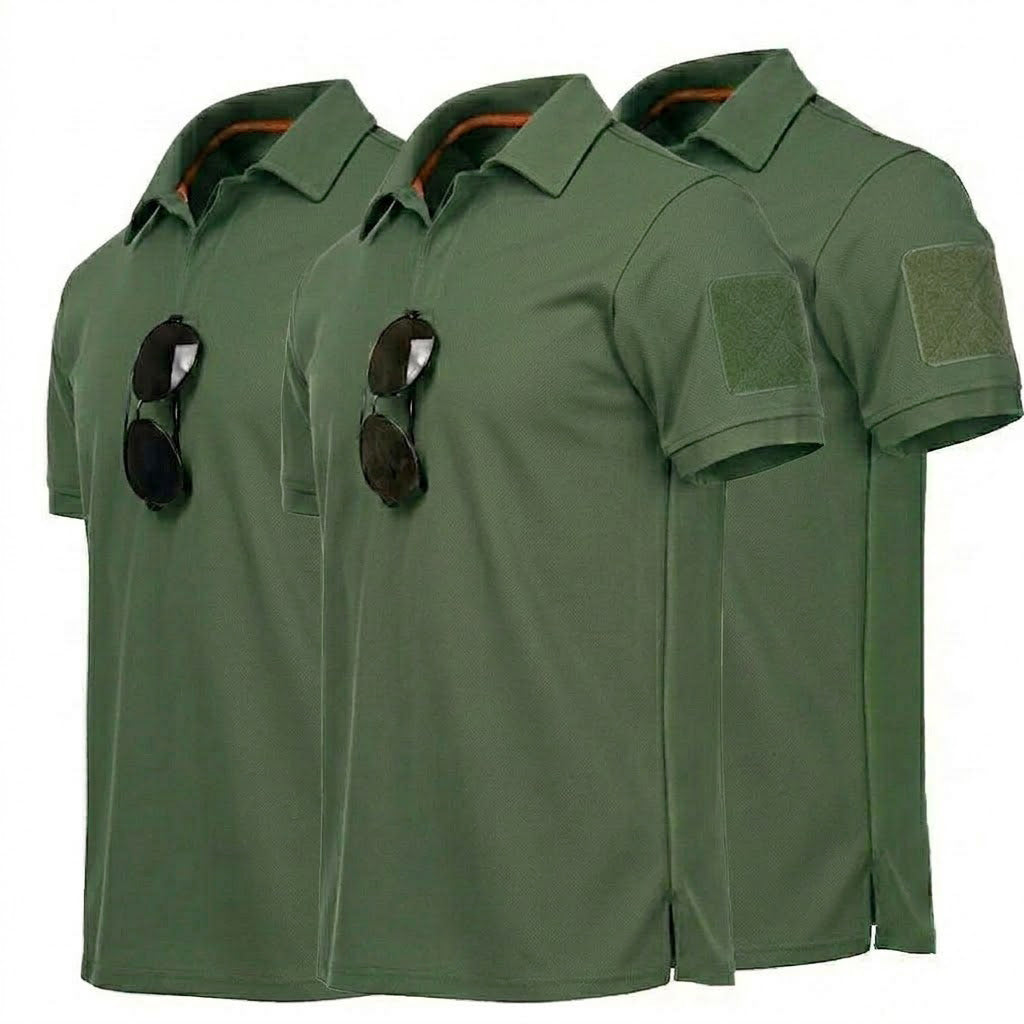Lot de 3 polos tactiques homme résistants à séchage rapide