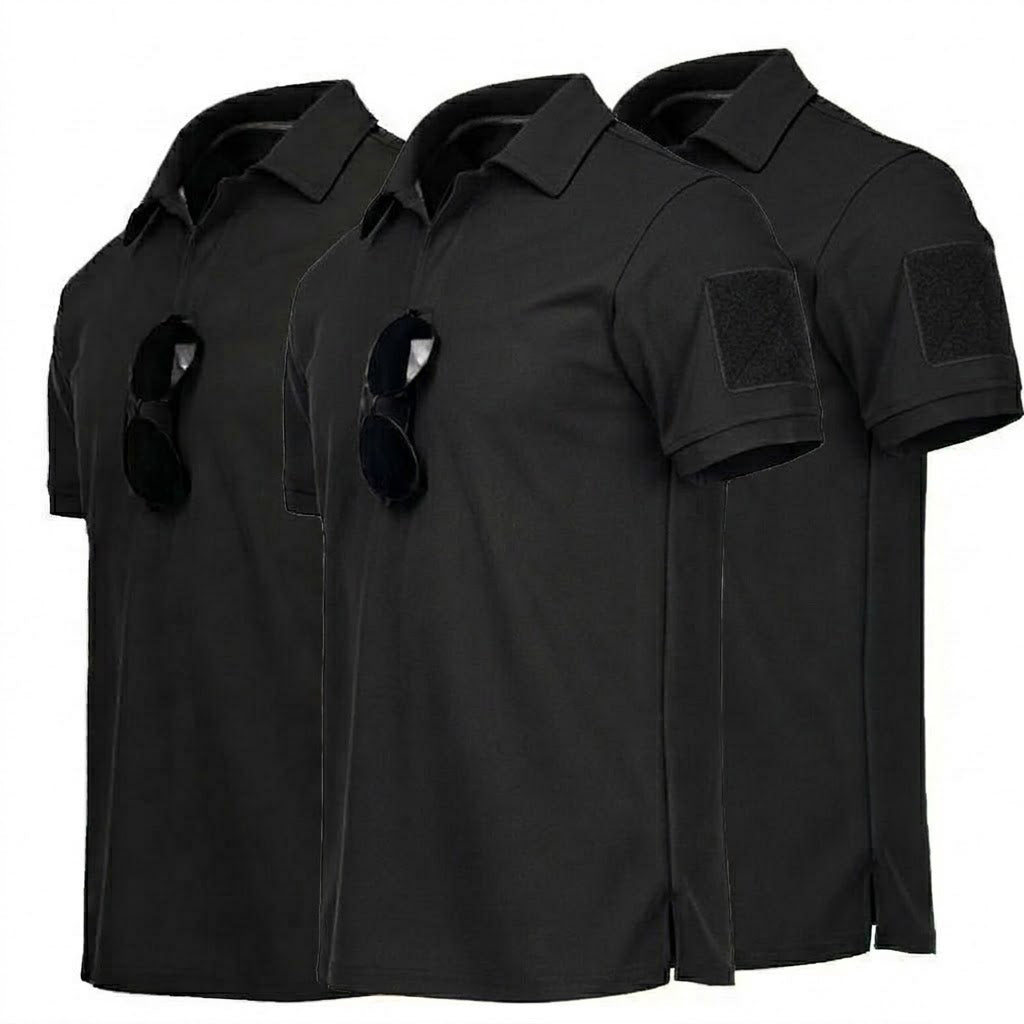 Lot de 3 polos tactiques homme résistants à séchage rapide