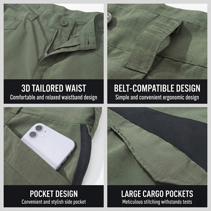Short tactique homme imperméable multipoches
