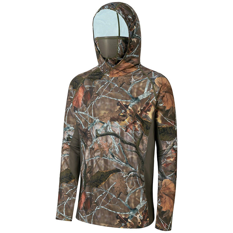Haut de chasse camouflage TWS UPF 50+ à capuche et masque