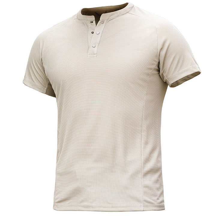 T-shirt homme col Henley à séchage rapide