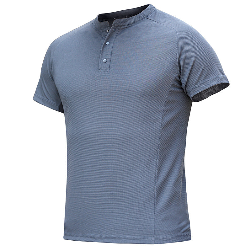 T-shirt homme col Henley à séchage rapide