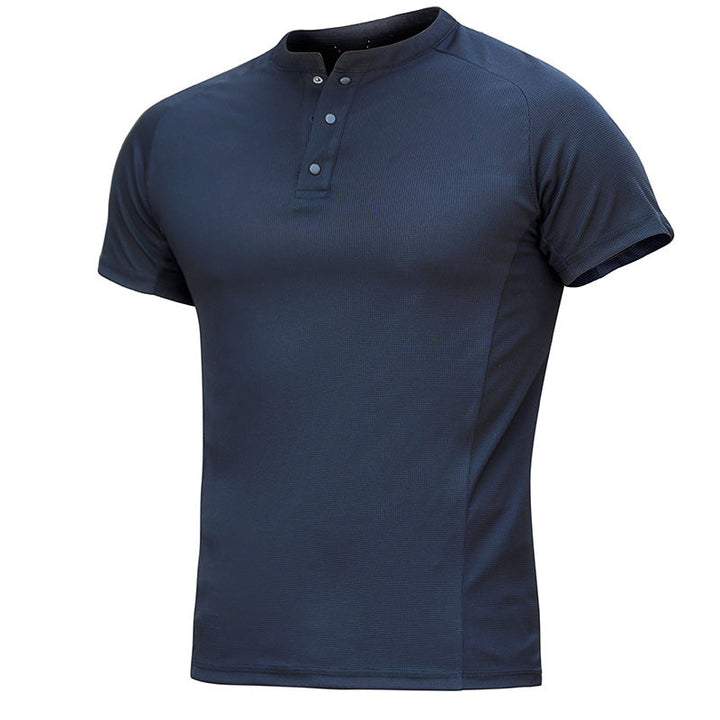 T-shirt homme col Henley à séchage rapide