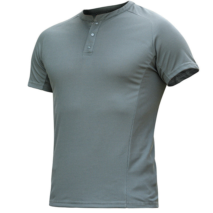 T-shirt homme col Henley à séchage rapide