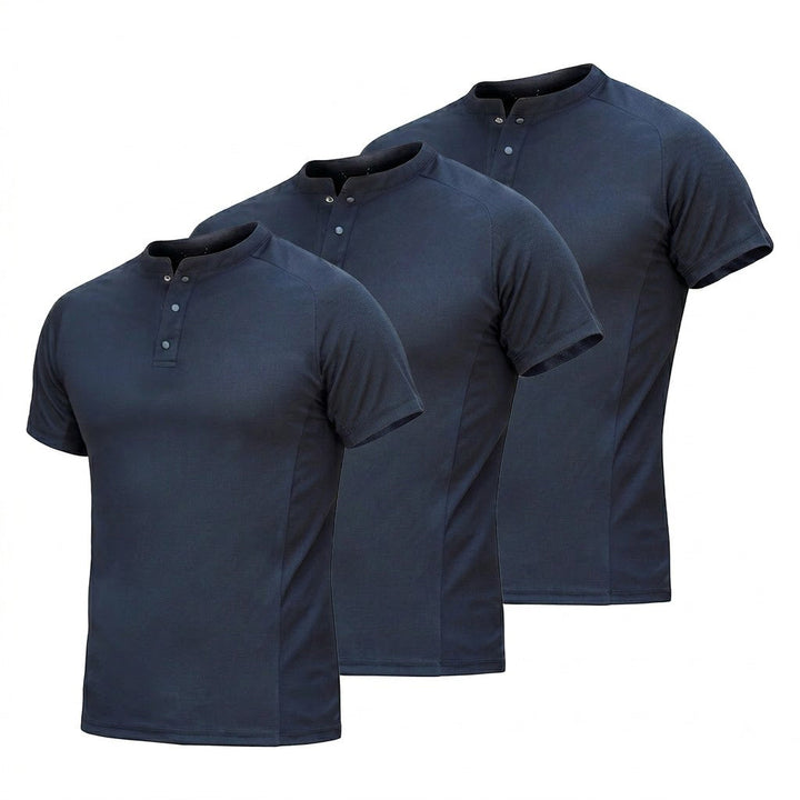 T-shirt homme col Henley à séchage rapide